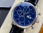 VVS Factory IWC Portofino Chronograph IW391019 42mm Steel Leather Strap Blue Dial - Image 3