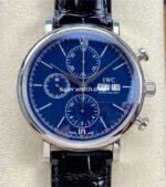 VVS Factory IWC Portofino Chronograph IW391019 42mm Steel Leather Strap Blue Dial