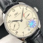 YL Factory IWC Portuguese IW500710 42.3mm Steel Leather Strap Silver Arabic Number White Dial - Image 2