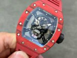 YS Factory Richard Mille Skull RM 52-01 44mm Red Carbon Fiber Red Rubber Strap Skeletonized Skull Dial - Image 3