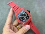 YS Factory Richard Mille Skull RM 52-01 44mm Red Carbon Fiber Red Rubber Strap Skeletonized Skull Dial - Image 4