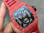YS Factory Richard Mille Skull RM 52-01 44mm Red Carbon Fiber Red Rubber Strap Skeletonized Skull Dial - Image 2