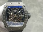 YS Factory Tourbillon Richard Mille RM12-01 42mm Carbon Fiber Rubber Strap Tourbillon Skeleton Dial