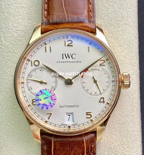 ZF-Factory-IWC-Portuguese-Automatic-IW500701-42mm-Rose-Gold-Leather-Strap-Arabic-Numerals-Silver-Dial-8.jpg ZF Factory IWC Portuguese Automatic IW500701 42mm Rose Gold Leather Strap Arabic Numerals Silver Dial - Image 1