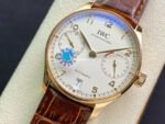 ZF Factory IWC Portuguese Automatic IW500701 42mm Rose Gold Leather Strap Arabic Numerals Silver Dial - Image 3
