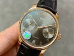 ZF Factory IWC Portuguese Automatic IW500702 42mm Rose Gold Leather Strap Silver Arabic Numerals Dial - Image 3