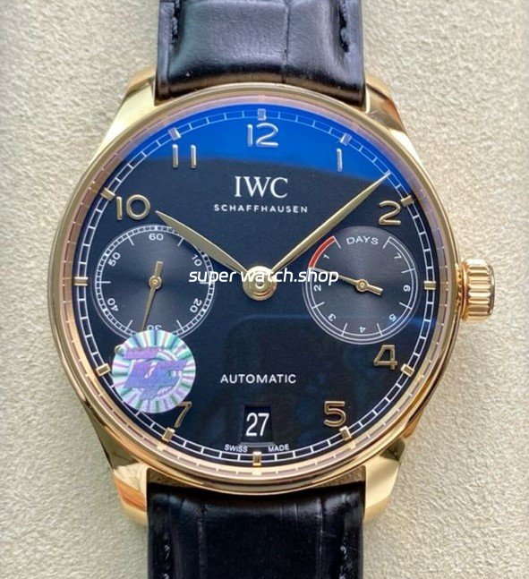 ZF-Factory-IWC-Portuguese-Automatic-IW500713-42mm-Rose-Gold-Leather-Strap-Arabic-Numerals-Blue-Dial-1.jpg ZF Factory IWC Portuguese Automatic IW500713 42mm Rose Gold Leather Strap Arabic Numerals Blue Dial - Image 1