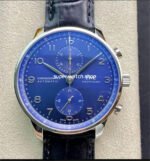 ZF Factory IWC Portuguese Chronograph IW371491 41mm Steel Leather Strap Arabic Numerals Blue Dial