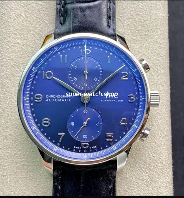 ZF-Factory-IWC-Portuguese-Chronograph-IW371491-41mm-Steel-Leather-Strap-Arabic-Numerals-Blue-Dial-2.jpg ZF Factory IWC Portuguese Chronograph IW371491 41mm Steel Leather Strap Arabic Numerals Blue Dial - Image 1
