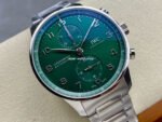 ZF Factory IWC Portuguese Chronograph IW371615 41mm Steel Leather Strap Green Dial - Image 2