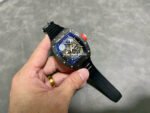 ZF Factory Richard Mille RM 055 42.7mm Carbon Fiber Black Rubber Strap Skeletonized Black Dial - Image 4