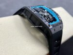 ZF Factory Richard Mille RM 055 42.7mm Carbon Fiber Black Rubber Strap Skeletonized Blue Dial - Image 5