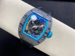 ZF Factory Richard Mille RM 055 42.7mm Carbon Fiber Black Rubber Strap Skeletonized Blue Dial - Image 4