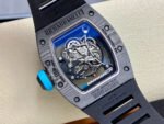 ZF Factory Richard Mille RM 055 42.7mm Carbon Fiber Black Rubber Strap Skeletonized Blue Dial - Image 7