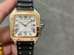 THB Factory Cartier Santos W2SA0009 39.8mm Steel Rubber Strap Roman Numerals Silver Dial