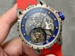 BBR Factory Roger Dubuis Excalibur Spider RDDBEX0479 Tourbillon 45mm Titanium Red Rubber Strap Blue Dial - Image 2