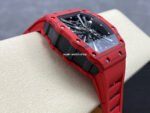 RM Factory Richard Mille RM 12-01 39mm Carbon Fiber Red Rubber Strap Skeletonized Black Dial - Image 5